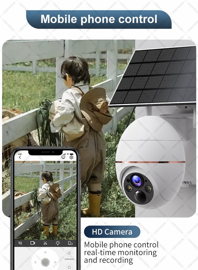 Generic 5MP Camera Wifi Outdoor Surveillance Security Camera Solar Panel Surveillance Cameras 8000mAh IP66 Wireless 2 Way Talk Detect  - Image 4
