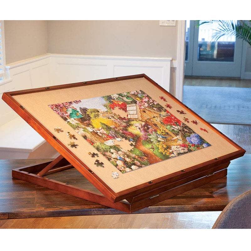 Bits and Pieces Bits and Pieces  Deluxe Swivel Puzzle Easel Board  Jigsaw Table Accessory  NonSlip Felt Work Surface with Cover 