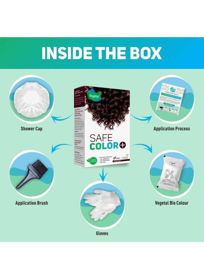 Vegetal Safe Hair Color -Burgundy 100gm - Certified Organic Chemical and Allergy Free Bio Natural Hair Color with No Ammonia Formula for Men and Women - Image 4