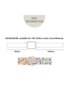 Generic Silicone Band Compatible for Apple Watch 42/44/45/49mm, Adjustable Loop Breathable Sport Watch Bands, Replacement Band (White)  - Image 2