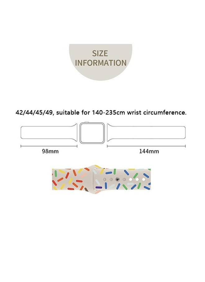 Generic Silicone Band Compatible for Apple Watch 42/44/45/49mm, Adjustable Loop Breathable Sport Watch Bands, Replacement Band (White)  - Image 2