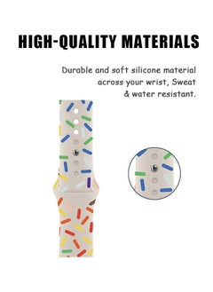 Generic Silicone Band Compatible for Apple Watch 42/44/45/49mm, Adjustable Loop Breathable Sport Watch Bands, Replacement Band (White)  - Image 3