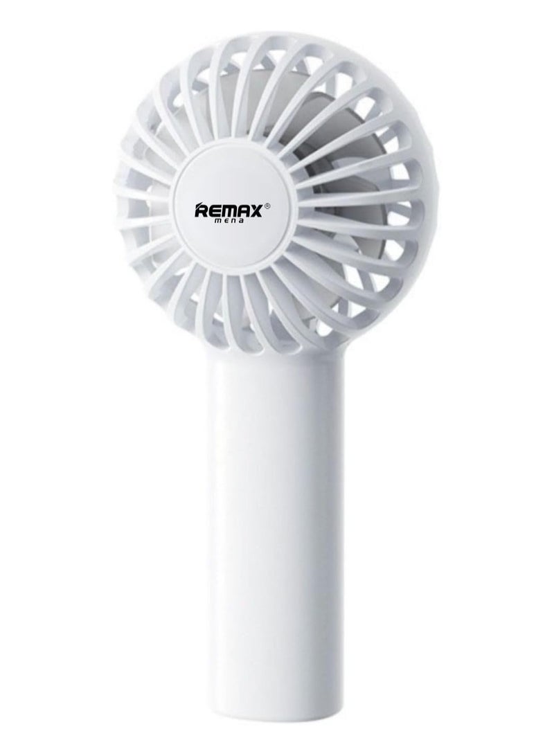 Remax Mena Portable Mini Fan Handheld Fan, 3 Speeds Small Personal Fan USB Rechargeable, Makeup Fans for Stylish Girls Women Kids (White) - Image 1