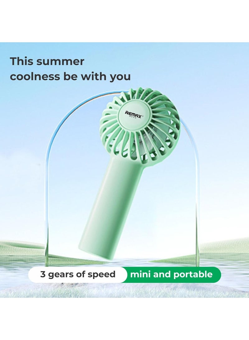 Remax Mena Portable Mini Fan Handheld Fan, 3 Speeds Small Personal Fan USB Rechargeable, Makeup Fans for Stylish Girls Women Kids (White) - Image 2