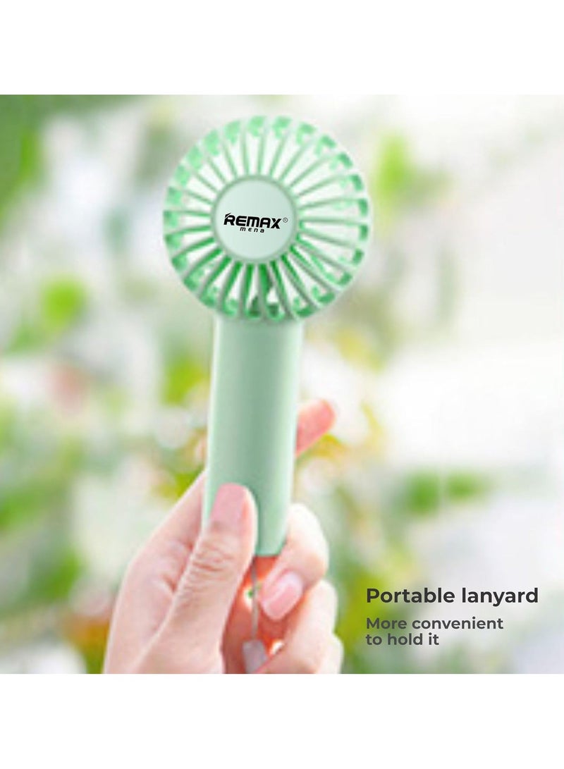 Remax Mena Portable Mini Fan Handheld Fan, 3 Speeds Small Personal Fan USB Rechargeable, Makeup Fans for Stylish Girls Women Kids (White) - Image 5