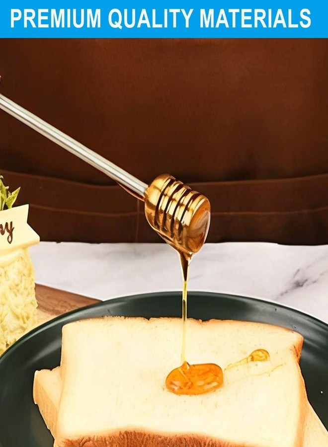 Opfiue Honey and Syrup Dipper,Stainless Steel Spoon Server Syrup Stick,Wand for Honey Pot Jar Containers/Households(6.3 Inch,Silver) - Image 3