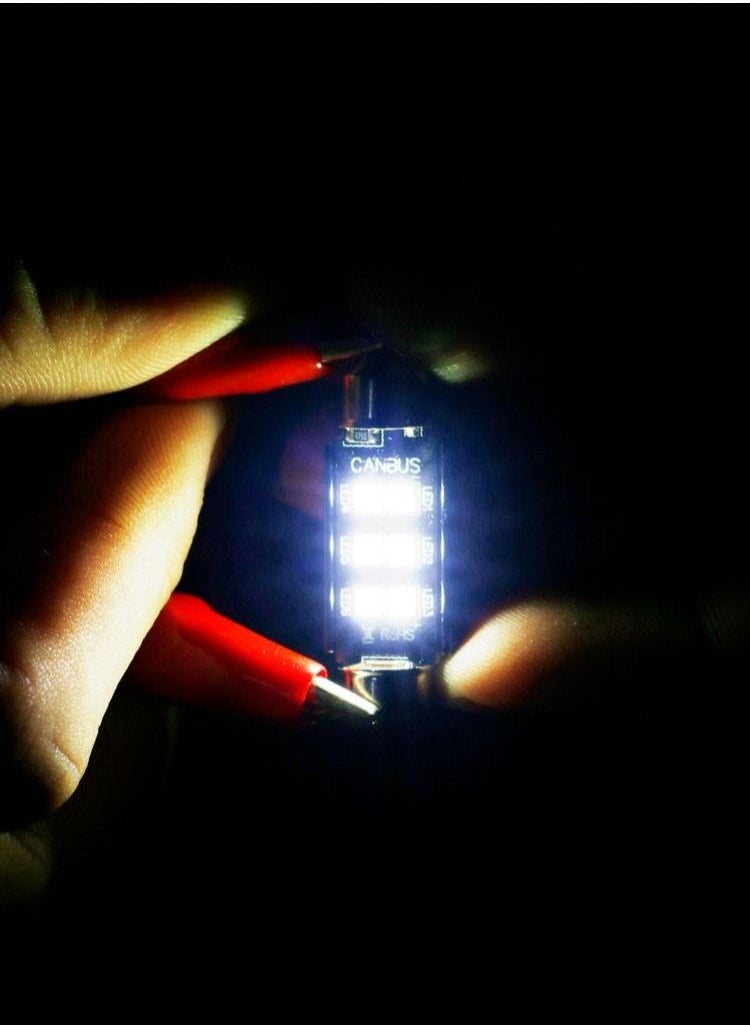 Generic Universal Car Interior Roof Light Reading Light Dome Lamp License Plate Light Boot Light 12w Canbus LED Yellow Light Festoon Holder 31mm  - Image 4