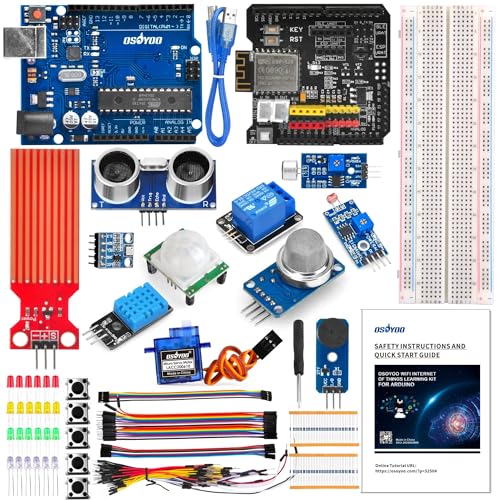 OSOYOO WiFi Internet of Things Learning Kit for Arduino | Include ESP8266 WiFi Shiled | Smart IOT Mechanical DIY Coding for Kids Teens Adults Programming Learning How to Code - Image 1