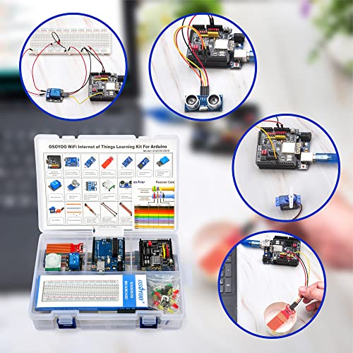 OSOYOO WiFi Internet of Things Learning Kit for Arduino | Include ESP8266 WiFi Shiled | Smart IOT Mechanical DIY Coding for Kids Teens Adults Programming Learning How to Code - Image 2