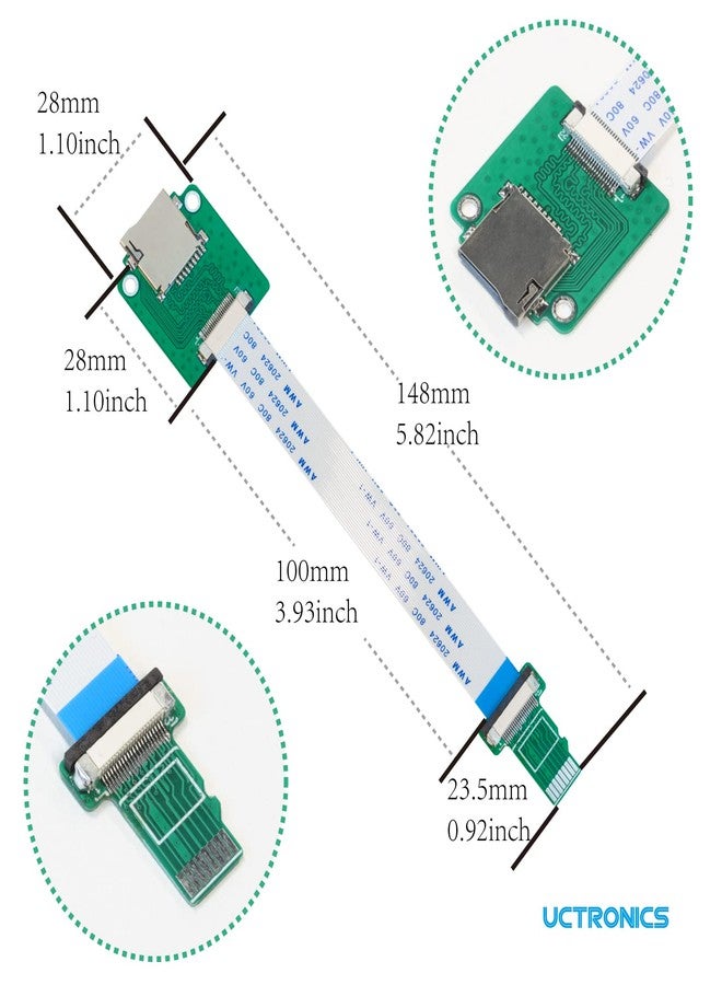 UCTRONICS Micro SD to Micro SD Card Male to Female Flexible Extender, 15cm/5.9in Micro SD Card Extension Cable Adapter Compatible with Raspberry Pi, Arduino, and 3D Printer, 4 Pack - Image 2