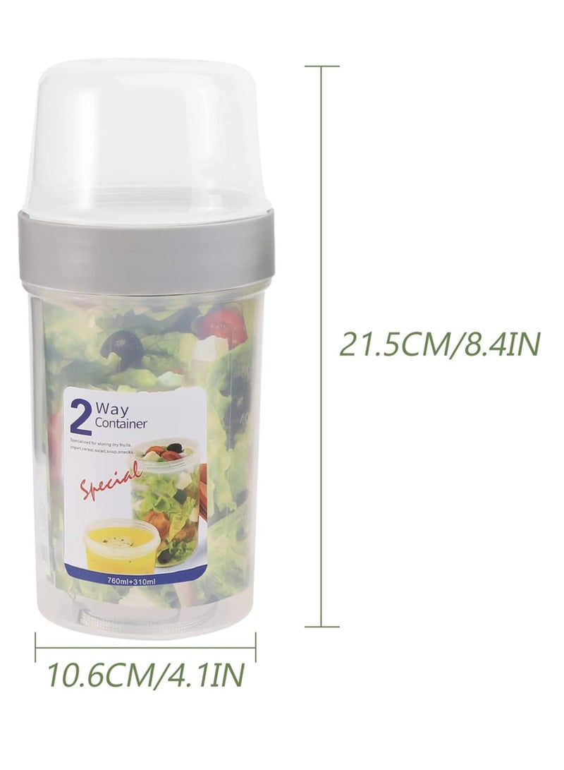 XiuWoo Cereal and Milk Container on the Go Double Layer Hiking Food Snack Cup Camping RV Storage Organization Crunch Yogurt - Image 3