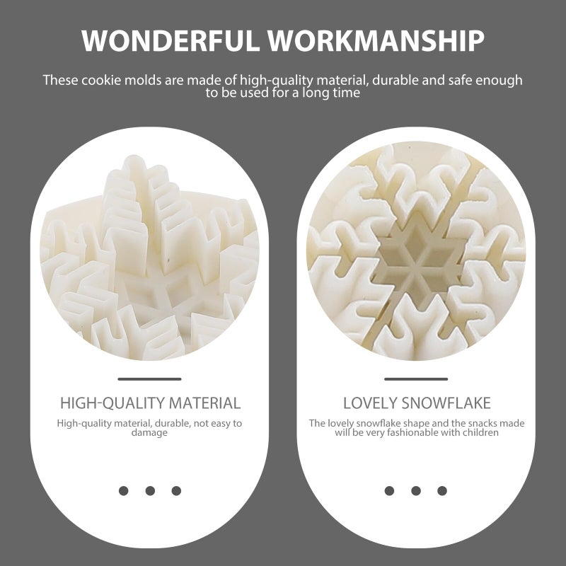 9Pcs Snowflake Cookie Cutters Plunger Molds Baking Tools Set For DIY Biscuits Cake Decoration - Image 5