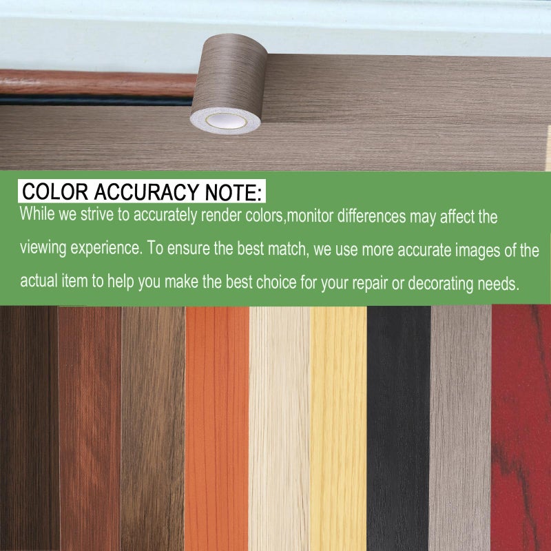 ZERNBER Wood Grain Repair Tape, 2.4 inch X 32ft Self Adhesive Wood Colored Tape for Tables, Chairs, Baseboards, Doors, Windows, Floors, Handicraft DIY. - Image 3