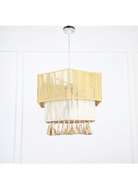 Macrame-Boho Fabric Celling Lighting Beige 45x45 cm