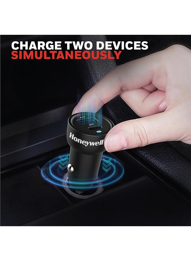 Honeywell 36W Ultrafast Car Charger Dual Port For Iphone Series 16/15/14/13/12/11 Samsung Google Pixel Ipad And Oneplus With Pps Support Black Black - Image 5