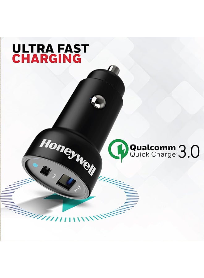 Honeywell 36W Ultrafast Car Charger Dual Port For Iphone Series 16/15/14/13/12/11 Samsung Google Pixel Ipad And Oneplus With Pps Support Black Black - Image 2