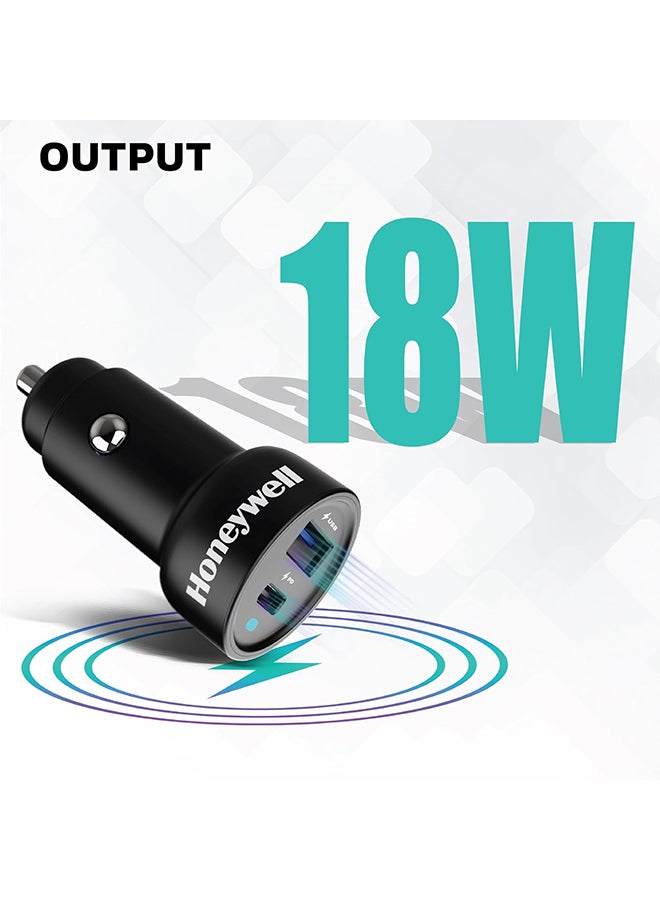 Honeywell 36W Ultrafast Car Charger Dual Port For Iphone Series 16/15/14/13/12/11 Samsung Google Pixel Ipad And Oneplus With Pps Support Black Black - Image 4