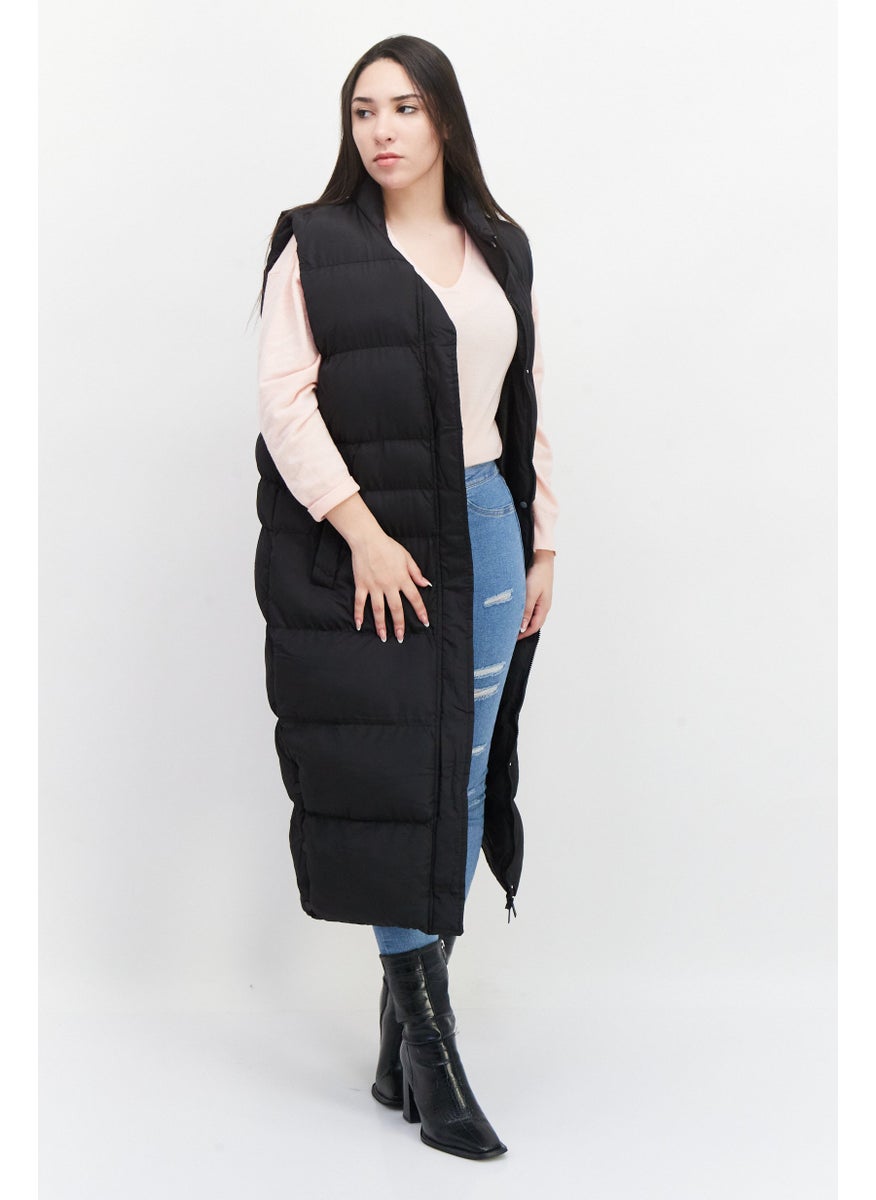 French Connection Women Quilted Sleeveless Puffer Coat, Black  - Image 1