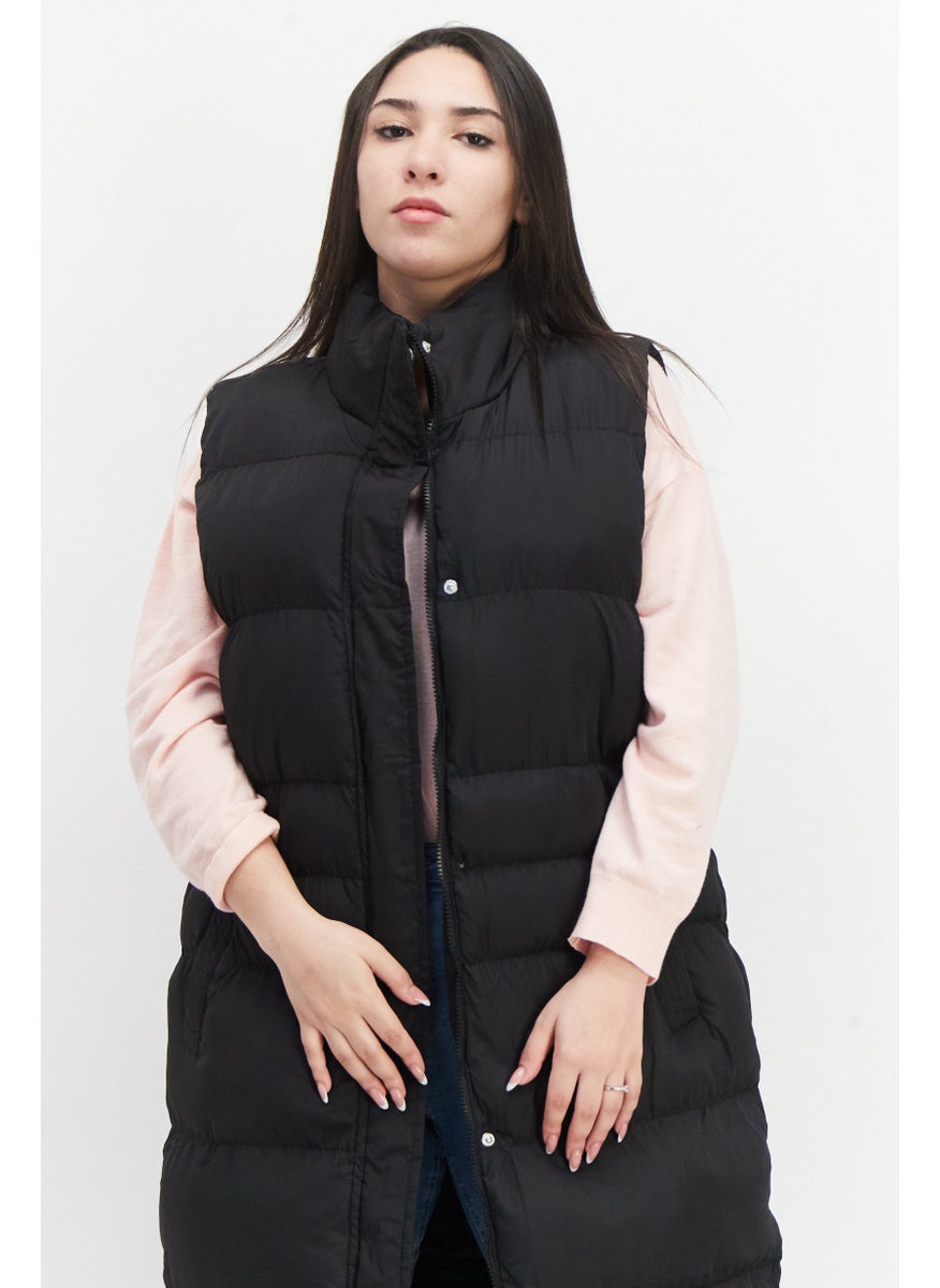 French Connection Women Quilted Sleeveless Puffer Coat, Black  - Image 3