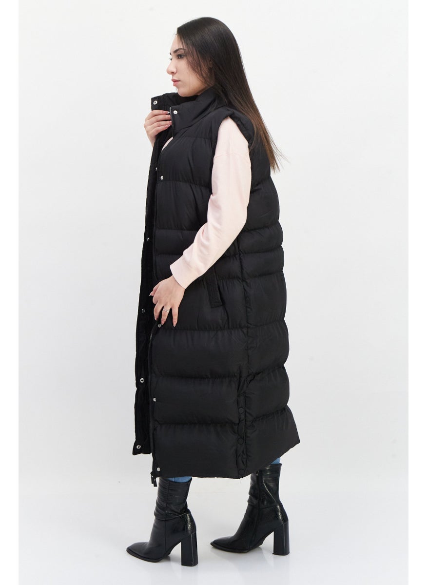 French Connection Women Quilted Sleeveless Puffer Coat, Black  - Image 2
