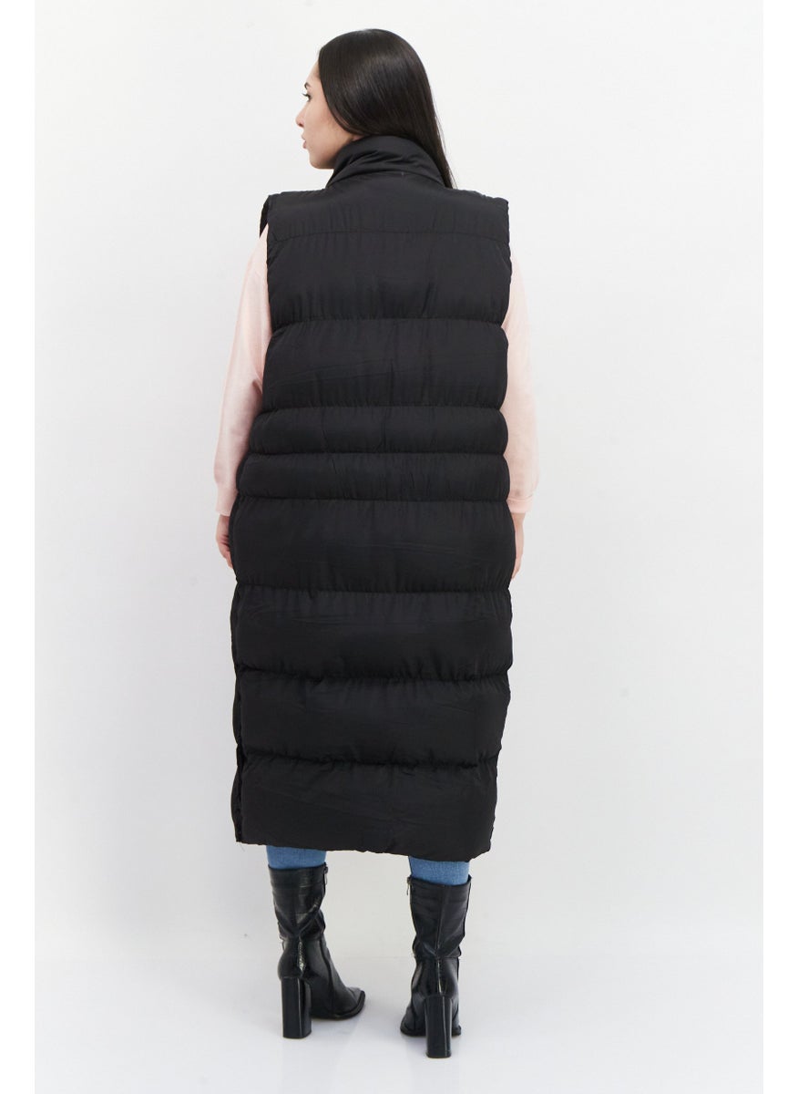 French Connection Women Quilted Sleeveless Puffer Coat, Black  - Image 4