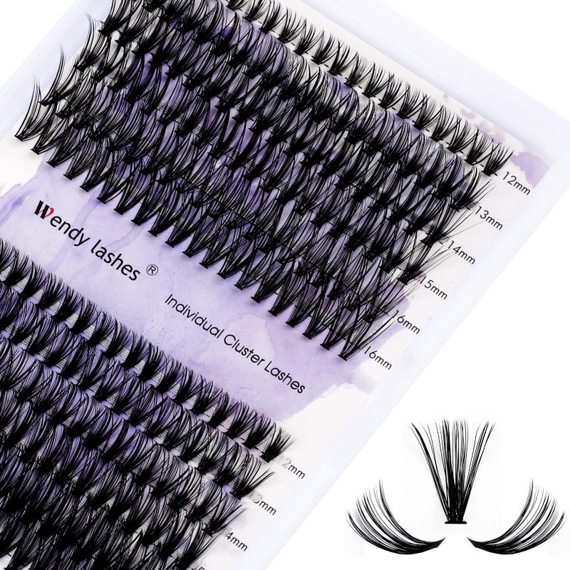 Cluster Eyelashes 30D40D 240PCS 1216mm Mixed Individual Lashes CD Curl 007mm Matte Black Cluster Eyelash Extensions Soft Lightweight Individual Lashes Cluster 3D Effect 3040DC 1216mm Mixed