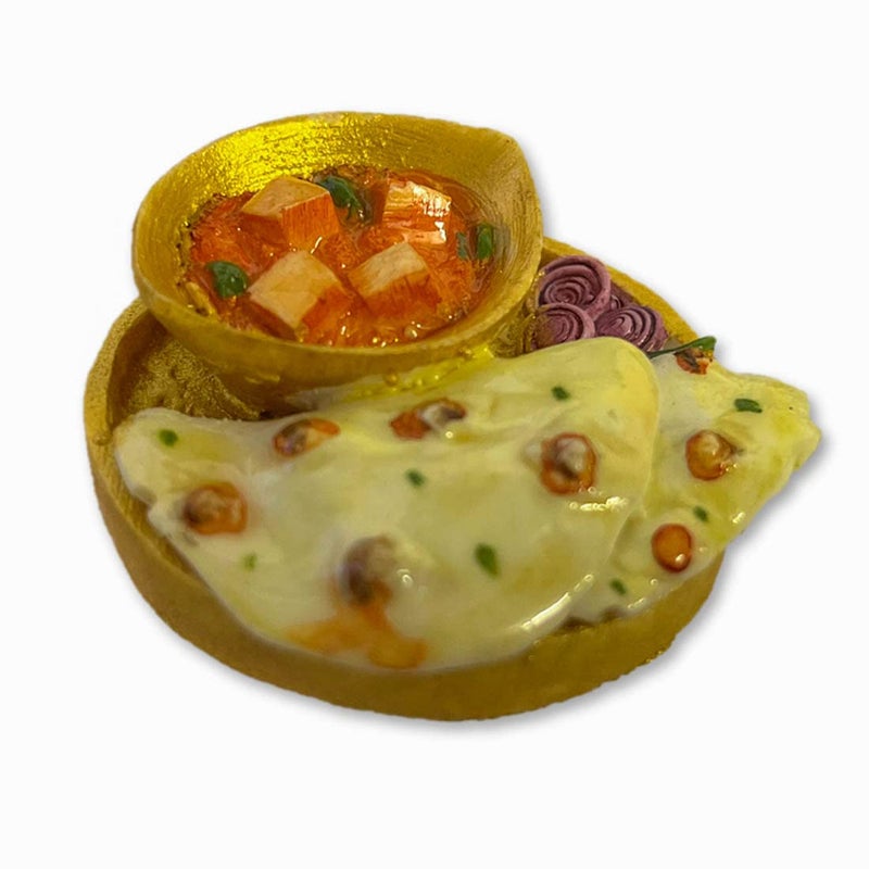 Ethnic Karigari Shahi Paneer with Naan Fridge Magnet Miniature Food 3D Fridge Magnet Best Souvenir Gift 100 Made in India - Image 2