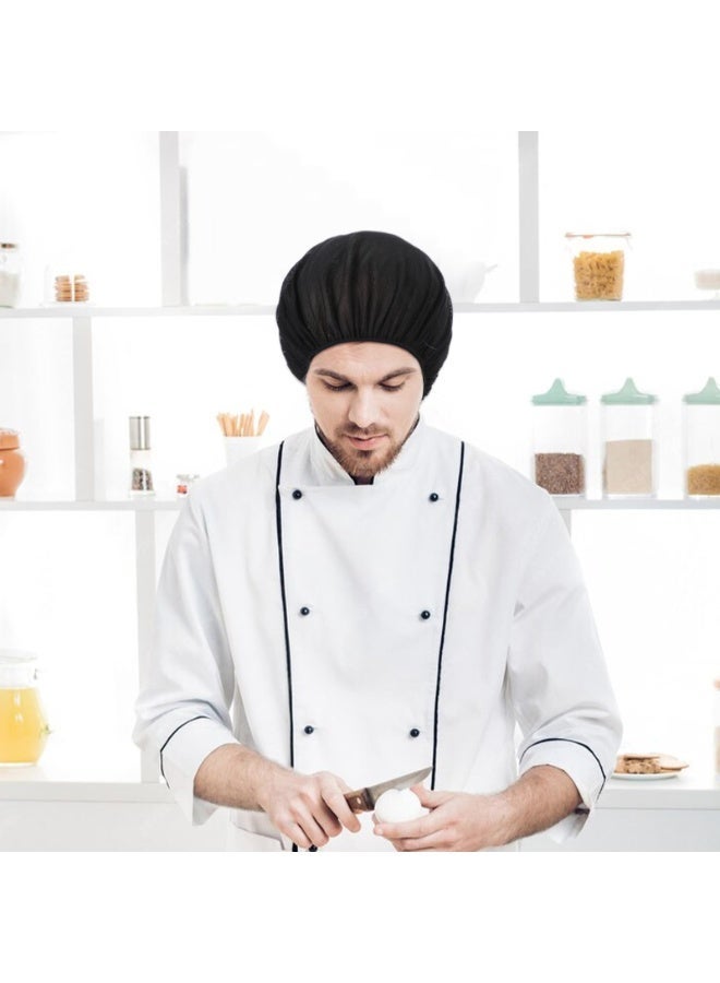 6 Pcs Chef Hat, Unisex Elastic Kitchen Cooking Hat, Food Service Hair Nets Mesh Cap, Black Adjustable Reusable Washable Cooking Chef Cap - Image 4