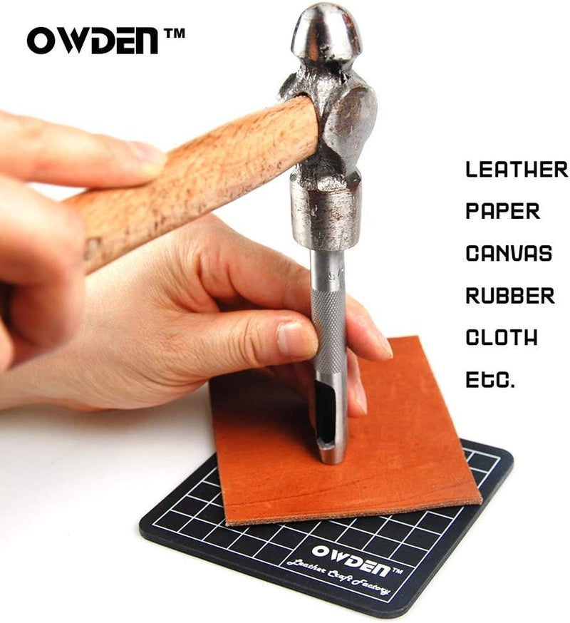 OWDEN 9 Pieces Hollow Punch Set (1/8"-1/2") with A Free Cutting MAT, Leather Hole Punch Set - Image 5