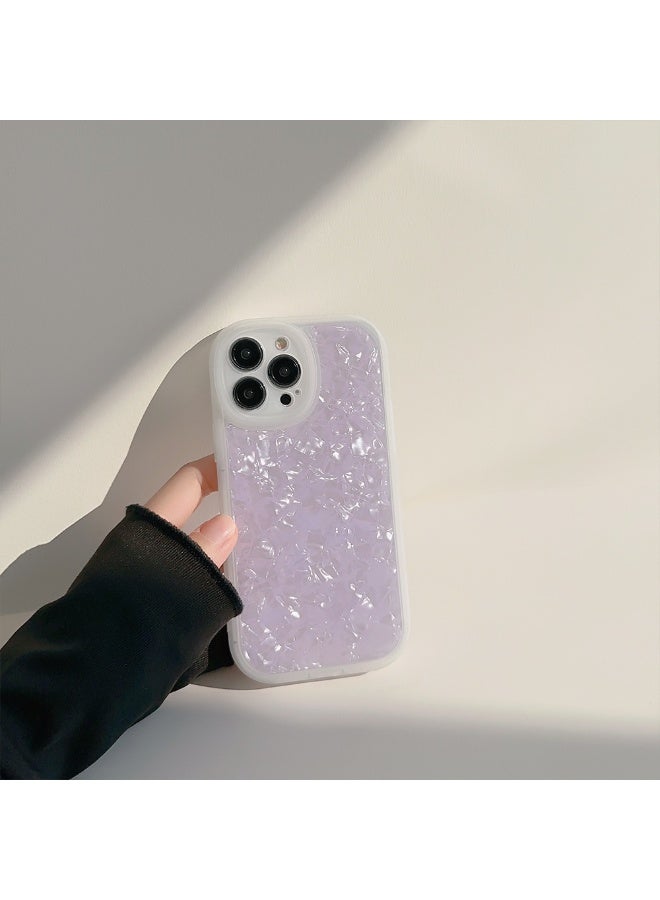 NIBEMINENT Dreamy Shell Pattern Protective TPU Case Cover For iPhone 16 Plus, Lustrous Purple