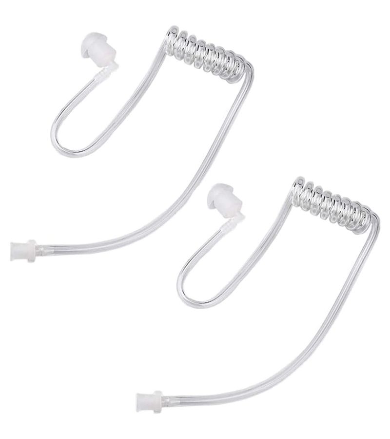 2 White Replacement Acoustic Tube Coils for Two Way Radio Headsets - Image 1