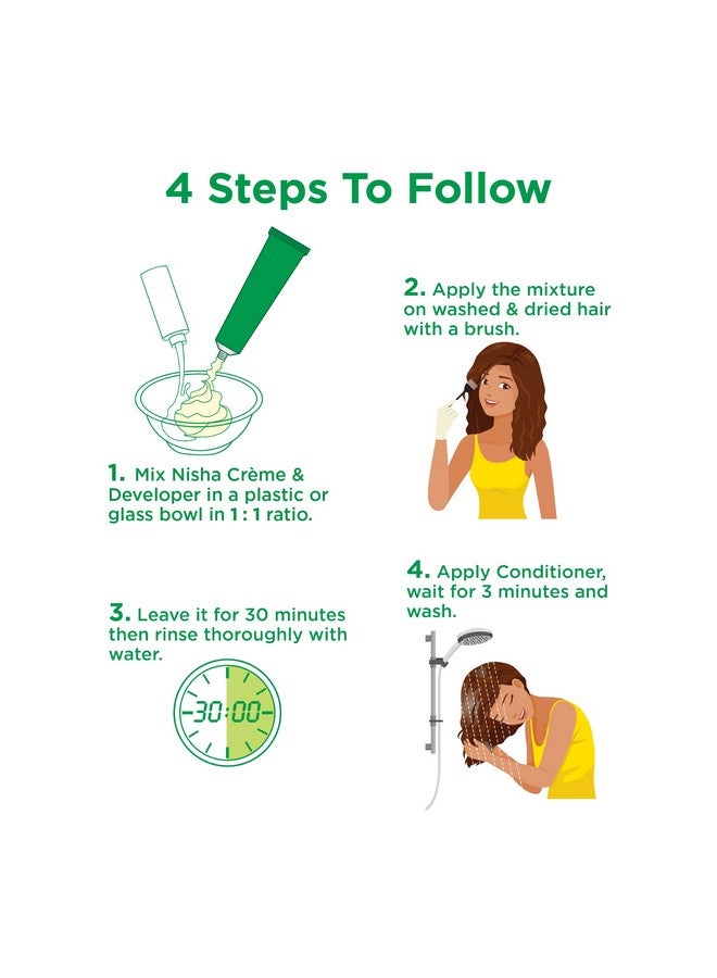 نيشا مجموعة صبغة الشعر الدائمة من نيشا كريم مع تركيبة كريم مُحسّنة لتغطية الشعر الرمادي بنسبة 100%، خالية من الأمونيا، صبغة شعر غنية ومشرقة تدوم طويلاً - أحمر ناري (عبوة من قطعتين) - Image 5