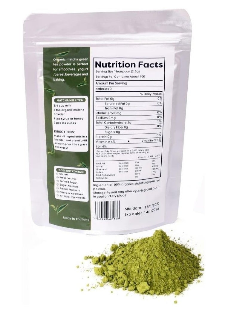 BEAUTY AMBITION - Matcha Green Tea Powder Enriched with Antioxidants and Vitamins to Detoxify, Weight Loss, Metabolism Boost, Anti-Aging, Improved Digestion, Enhanced Brain Function, and Inflammation Reduction 100g - Image 1
