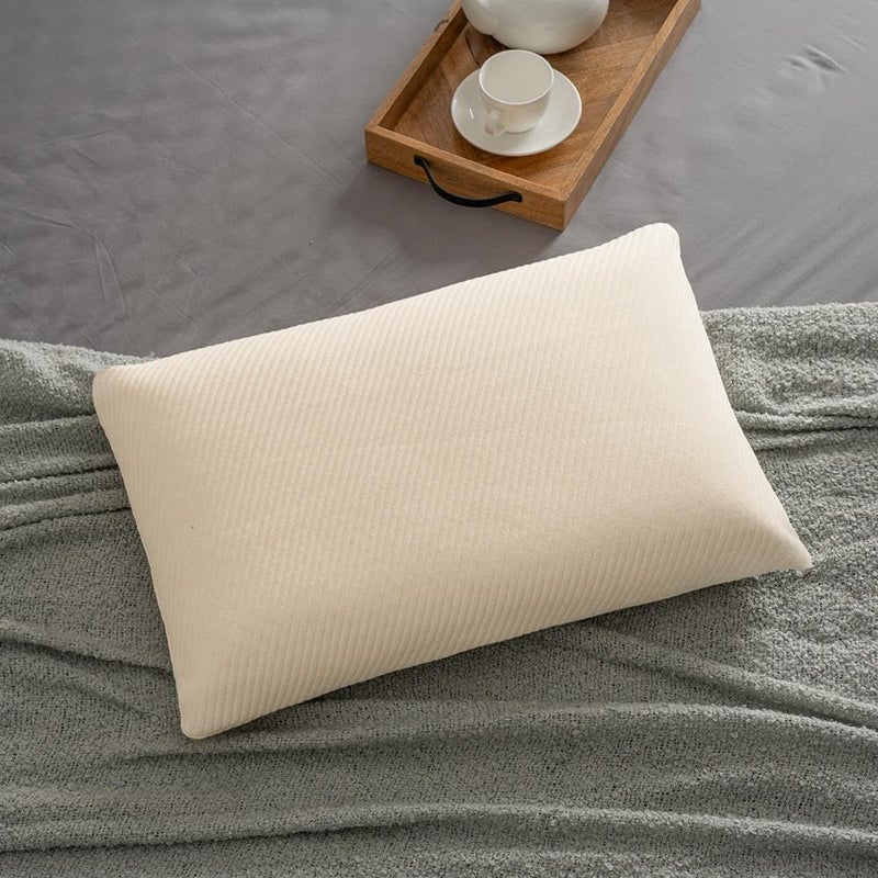 Wakefit Wakefit Latex Fluffy and Medium Firm Sleeping Pillow Off White Standard Set of 2 Latex Foam 1 Year Warranty - Image 2