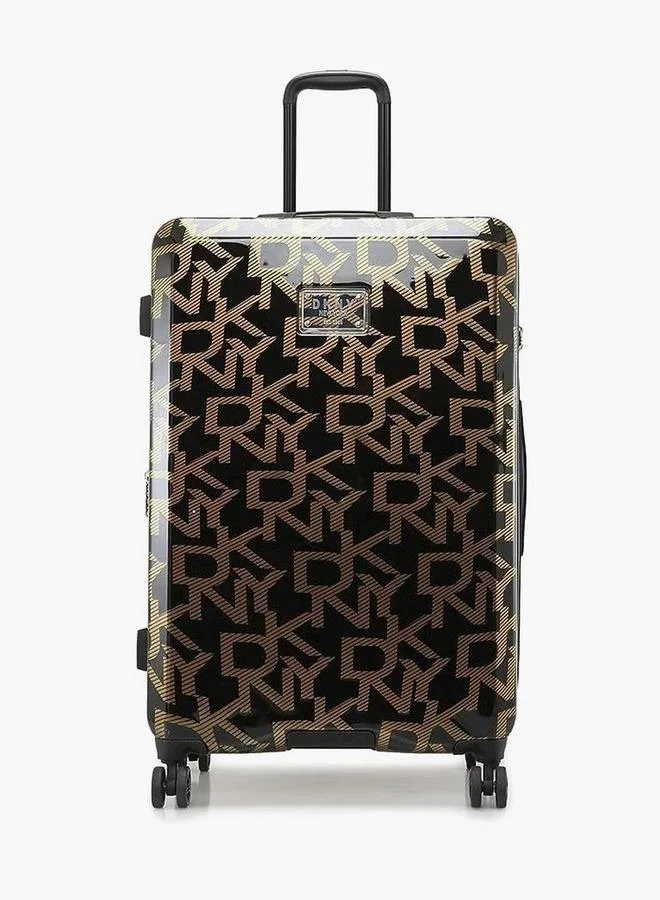 DKNY Monogram Print Hardcase Trolley Bag with Retractable Handle - 20 Inches Check-in Bag