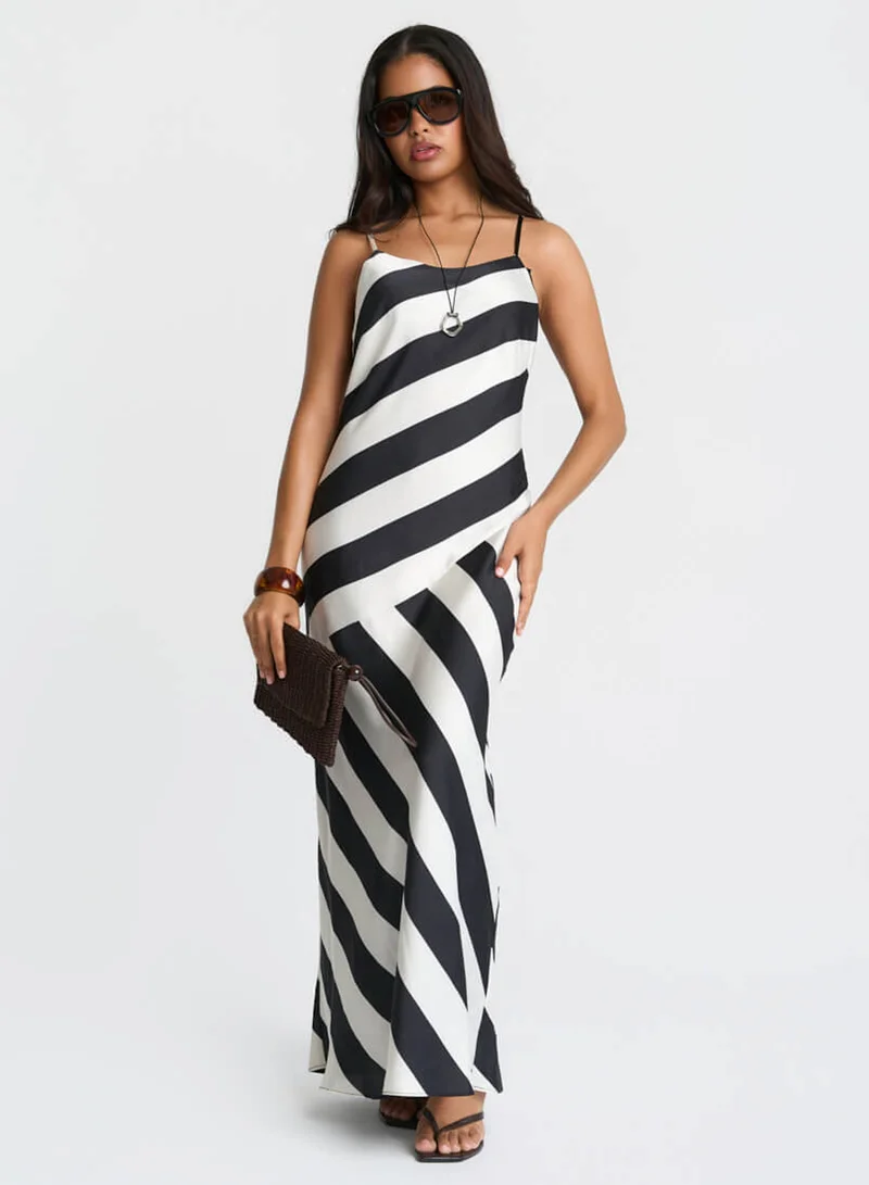 Needs No Label  Mono Stripe Maxi Dress for Women | Best Price UAE