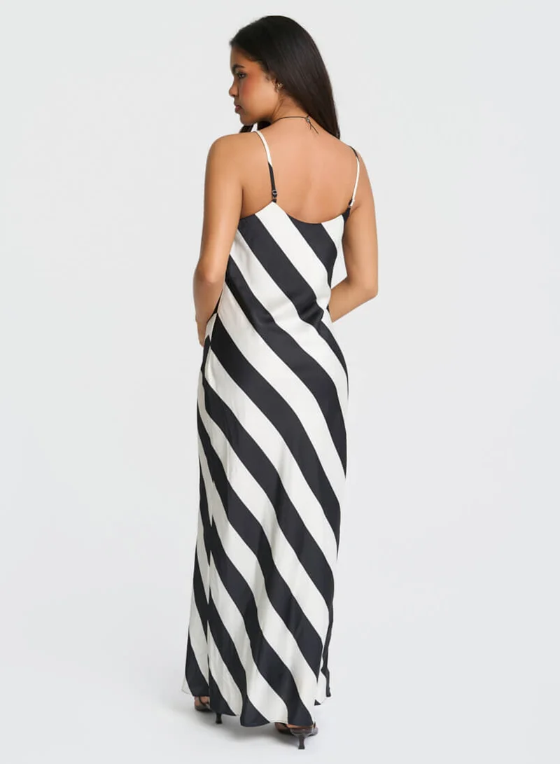 Needs No Label  Mono Stripe Maxi Dress for Women | Best Price UAE