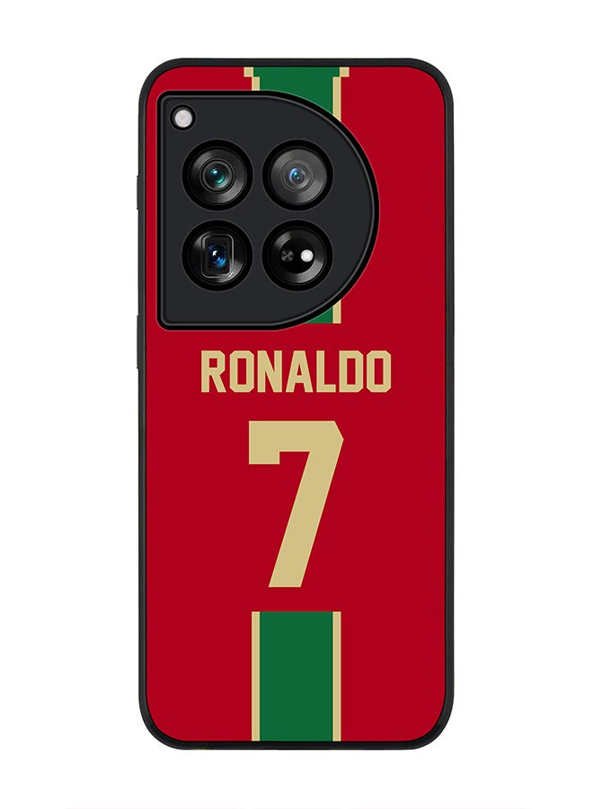 Stylizedd Rugged Black edge case for OnePlus 12R / OnePlus Ace 3 5G, Slim fit Flexible Anti Drop Thin Cover - Football Team - Portugal, Player Name - Ronaldo - Image 1