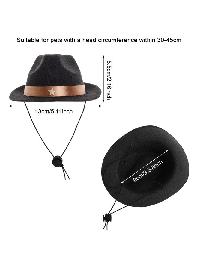 Small Dog Cowboy Hat Costume Pet Cap and Bandana Scarf Costume Cosplay West Cowboy Accessories for Puppy Kitten Party, , Festival and Daily Wearing Decoration - Image 2