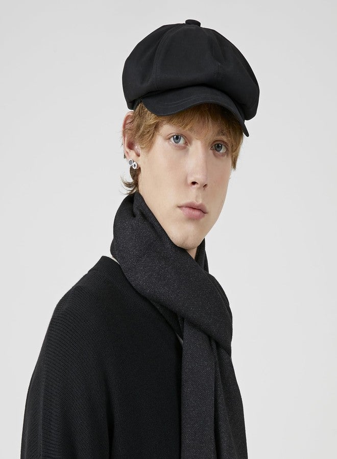 Gajaous Men's Newsboy Flat Cap Black - Image 3