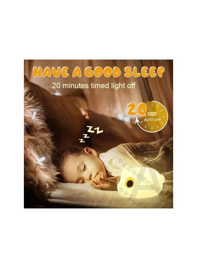 The Bros مصباح قطة بسيطة ذات عيون كبيرة، أضواء قطة لطيفة لليل، مصباح ليلي محمول، مصباح ليلي سيليكون قابل لإعادة الشحن للأطفال، هدايا للأطفال، مصباح ليلي لغرفة النوم، مستويان من السطوع، وظيفة توقيت - Image 5