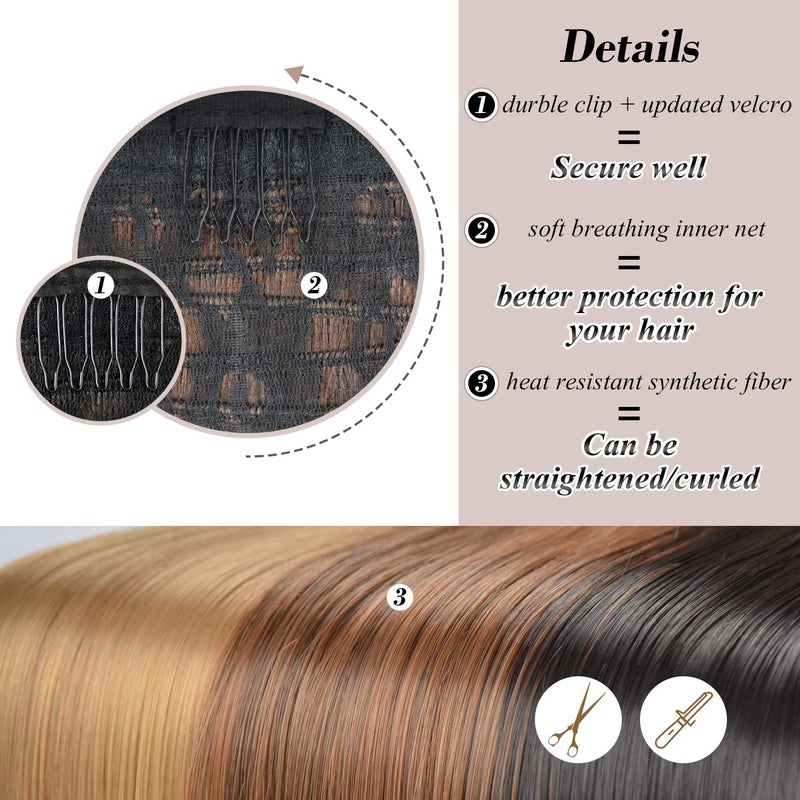 BARSDAR Natural Black Straight Ponytail Extension - 26 Inch Long Straight Wrap Around Ponytail for Black Women, Clip in Pony Tail Hair Extensions Synthetic Pony Tails Hairpieces Daily - Image 3