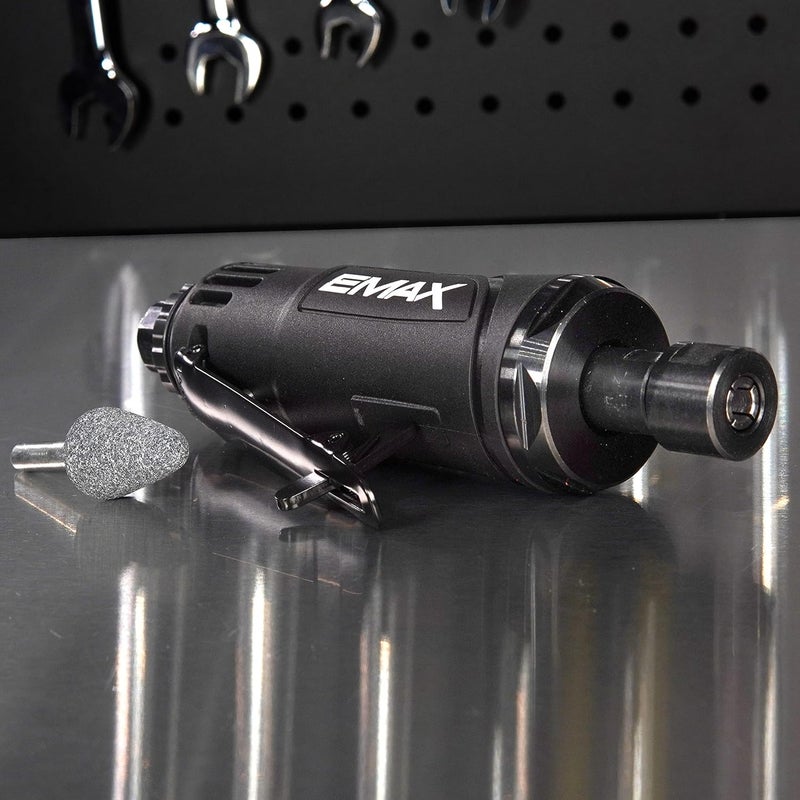 EMAX Straight Shaft Air Die Grinder - 1/4" Professional Pneumatic Mechanics Tool with Lock Off Trigger & 22,000 Max RPM - EATDG02S1P - Image 3