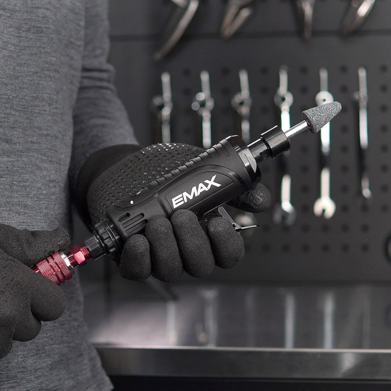 EMAX Straight Shaft Air Die Grinder - 1/4" Professional Pneumatic Mechanics Tool with Lock Off Trigger & 22,000 Max RPM - EATDG02S1P - Image 5