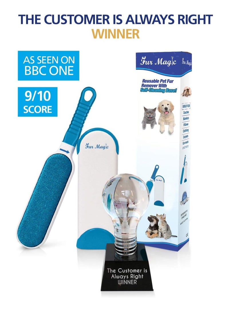 Fur Magic Pet Hair Remover Lint Brush With Self-Cleaning Base, Reusable Fluff Remover for Clothes, Double-Sided Fur Cleaner for Dog and Cat - Image 5