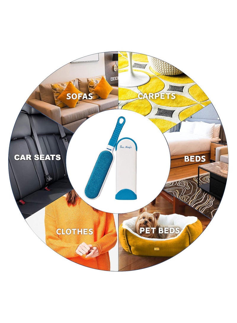 Fur Magic Pet Hair Remover Lint Brush With Self-Cleaning Base, Reusable Fluff Remover for Clothes, Double-Sided Fur Cleaner for Dog and Cat - Image 2