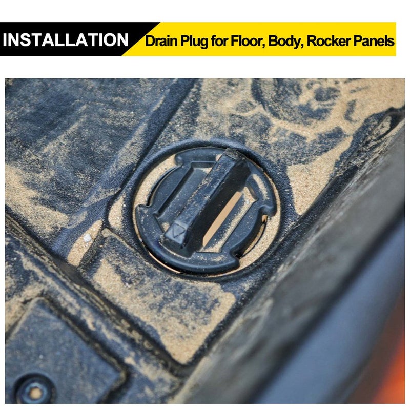 BUNKER INDUST 2 Pcs Twist Floor Drain Plug Trap Seal for 2014/2015/2016/2017/2018/2019 Polaris RZR XP 1000 900 XP 4 Turbo General 8414694 - Image 3