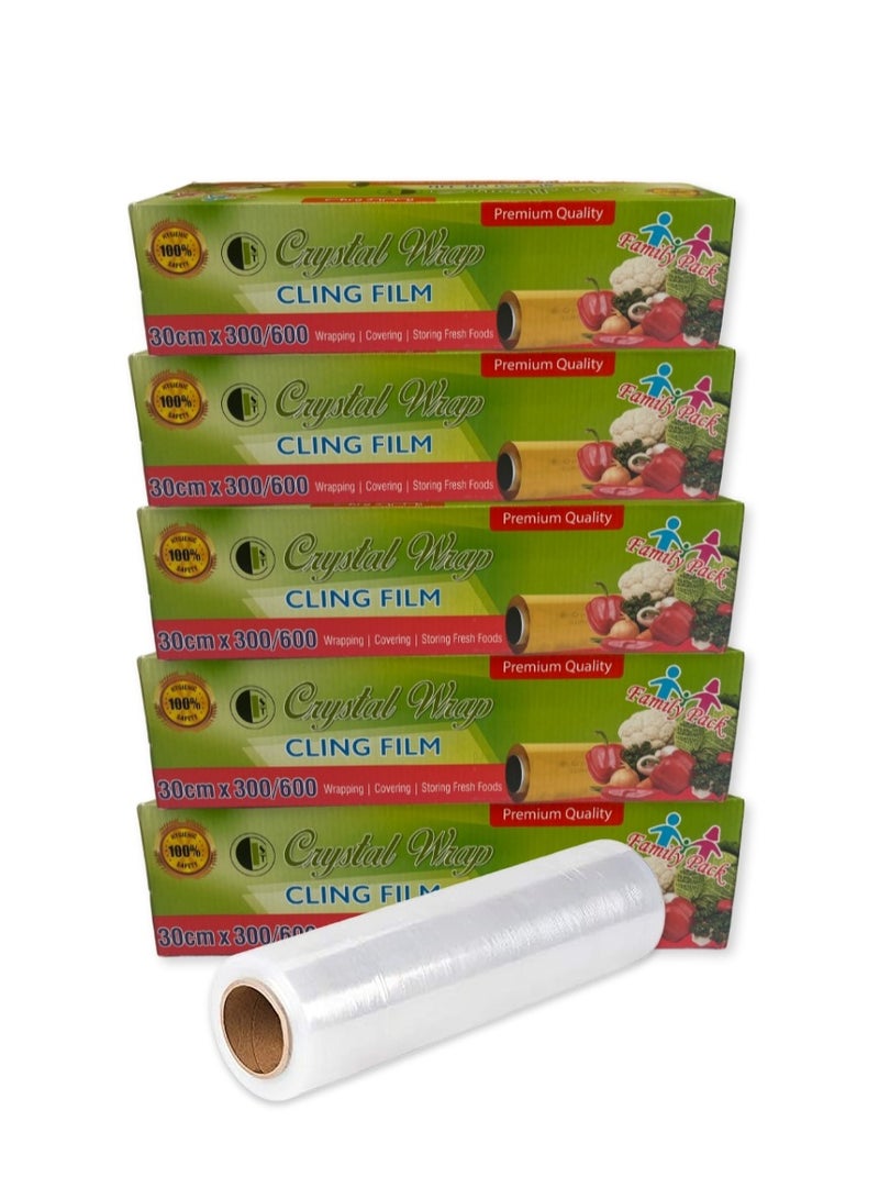 CRYSTAL Cling Film 1.3Kg X 30cm With Cutter (6 Pieces) - Image 1