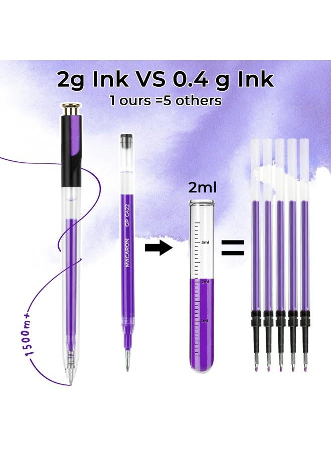ZSCM Retractable Neon Gel Pens, 7 Colors Large Capacity Ultra Fluorescent Gel Ink Pens for Adult Coloring, 1.0 mm Fine Point Smooth Writing Color Pen for Highlighting Note Taking Aesthetic Art Supplies - Image 3