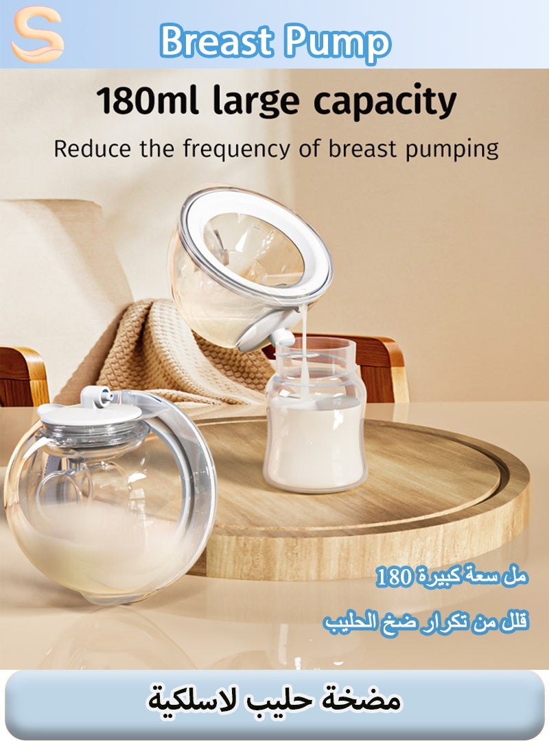 سيرينوفيا مضخة ثدي كهربائية محمولة بدون استخدام اليدين، غير مؤلمة وهادئة للغاية (أقل من 45 ديسيبل)، بطارية تدوم طويلاً بسعة 1800 مللي أمبير، 3 أوضاع و9 مستويات شفط، مع حواف مقاس 21/24 مم (قطعتان)، قابلة لإعادة الشحن وسهلة الاستخدام. - Image 4